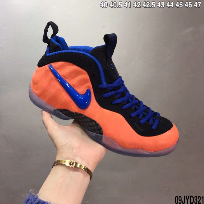 2020 Men Nike Air Foamposite I Orange Black Blue Shoes